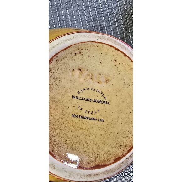 Williams-Sonoma 7" Olive Inspired HandPainted In Italy Multi Colored Jar W/ Lid - Picture 6 of 6